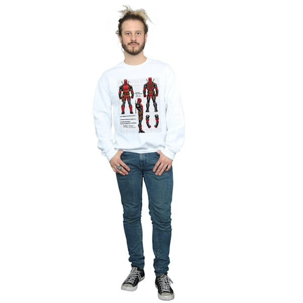 Marvel Deadpool Actionfigur Planer Sweatshirt M Vit White M