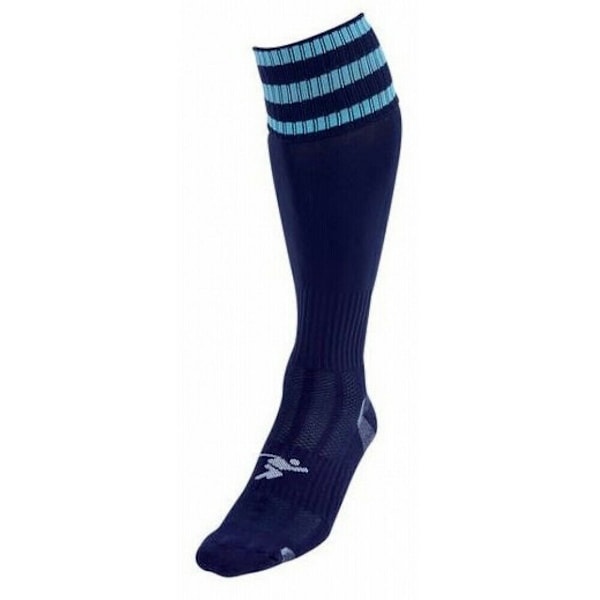 Precision Barn/Barn 3 Ränder Pro Fotbollsstrumpor 3 UK-6 UK Navy/Sky Blue 3 UK-6 UK