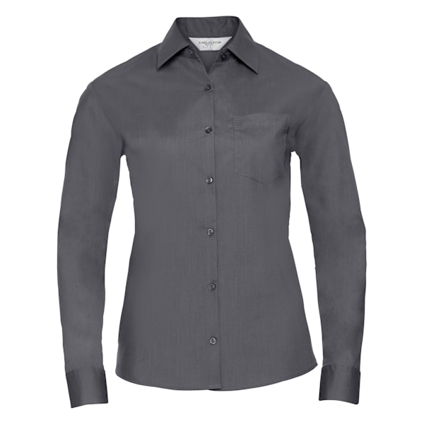 Russell Collection Dam/Kvinnor Långärmad Skjorta 4XL Convoy G Convoy Grey 4XL