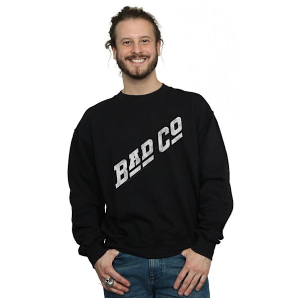 Bad Company Herr Distressed Logo Sweatshirt 4XL Svart Black 4XL