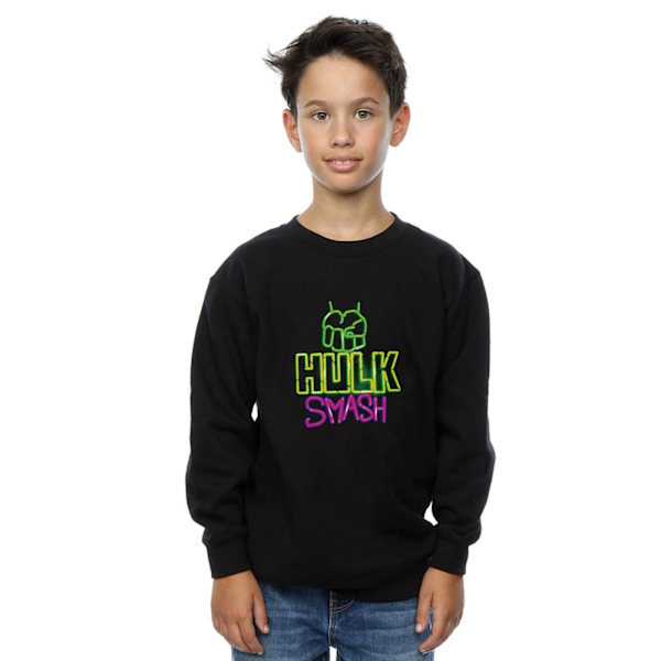 Marvel Pojkar Hulk Smash Sweatshirt 9-11 År Svart Black 9-11 Years