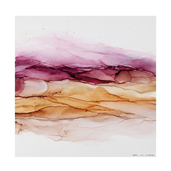Charlotte Vale Maroon Bells II Print 40cm x 40cm Rosa/Gul/Vit Pink/Yellow/White 40cm x 40cm