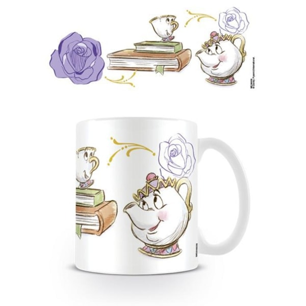 Skönheten och Odjuret förtrollad Chip Mugg One Size Vit/Lila White/Lilac One Size