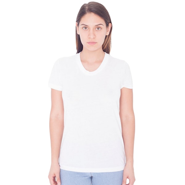 American Apparel Dam/Kvinnor Kortärmad Sublimering T-Shir White XL