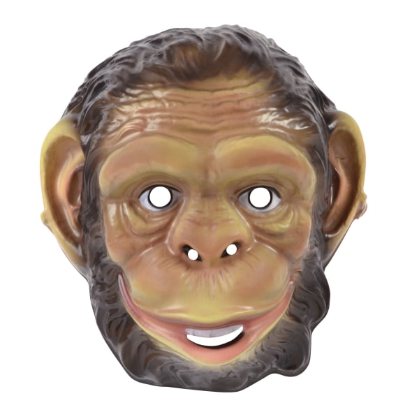 Bristol Novelty Unisex Adults Plastic Chimp Mask One Size Brun Brown One Size