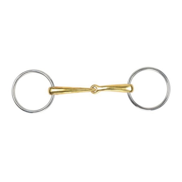 Shires Brass Jointed Häst Lös Ring Snaffle Bit 5in Mässing Brass 5in