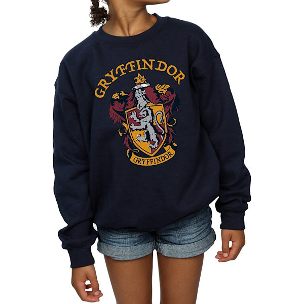 Harry Potter T-shirt för flickor Gryffindor Bomull 7-8 år Marinblå Navy Blue 7-8 Years