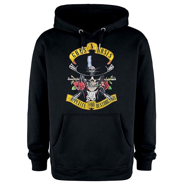 Amplified Unisex Vuxen Top Hat Skull Guns N Roses Hoodie L Char Charcoal L