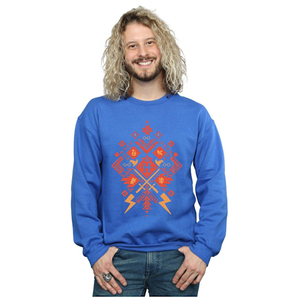 Harry Potter Jul Fair Isle Sweatshirt S Royal Blue för män Royal Blue S