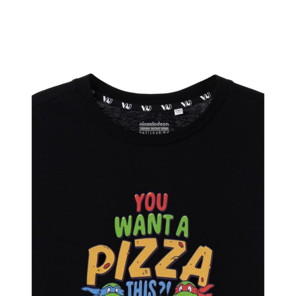 Teenage Mutant Ninja Turtles Mens You Want A Pizza Denna T-shirt Black S