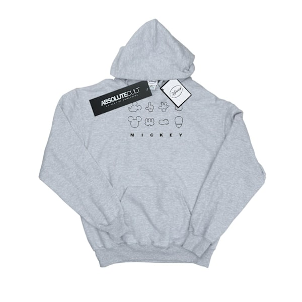 Disney Herr Mickey Mouse Deconstructed Hoodie 3XL Sports Grey Sports Grey 3XL