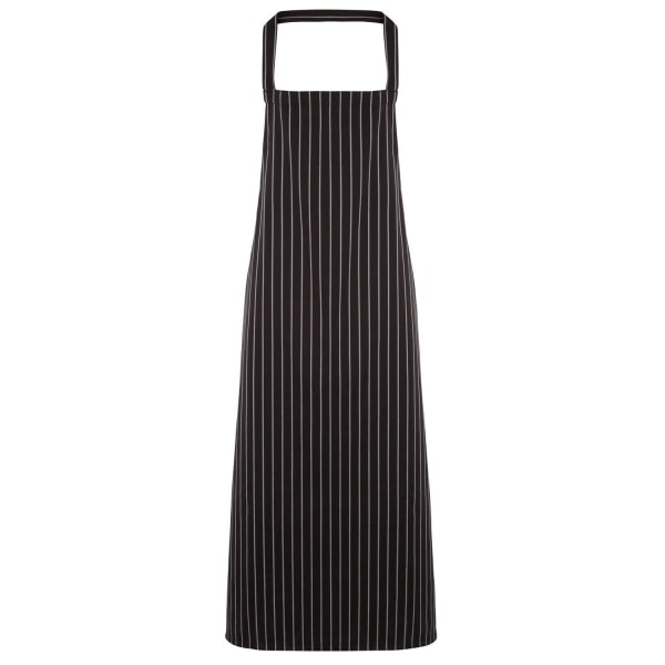 Premier Ladies/Womens Stripe Apron / Workwear (Butchers Style) Black/ Grey One Size