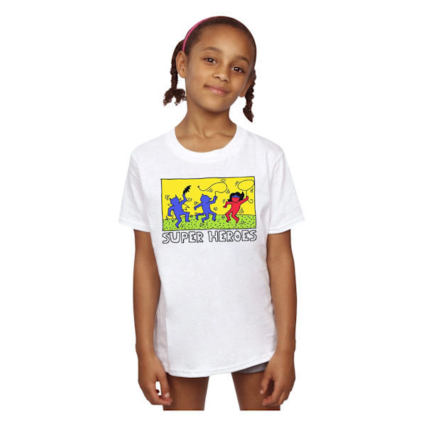 DC Comics Girls Batman Pop Art Bomull T-shirt 7-8 år Vit White 7-8 Years