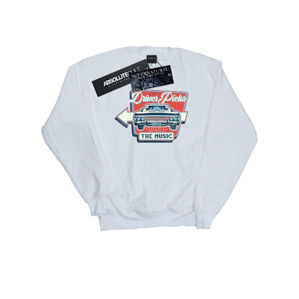 Supernatural Herr Driver Väljer Musiken Sweatshirt 4XL Vit White 4XL