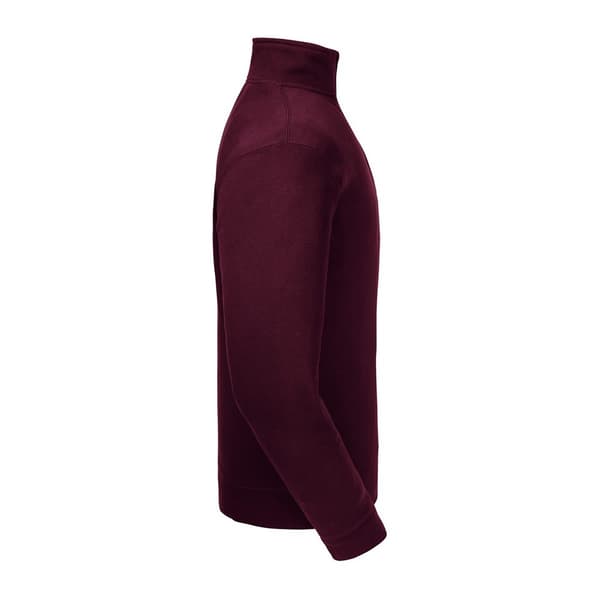 Russell Herr Authentic Zip Neck Sweatshirt S Burgundy Burgundy S