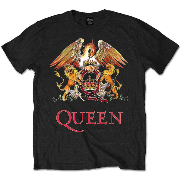 Queen Unisex Adult Classic Crest Cotton T-Shirt 5XL Svart Black 5XL