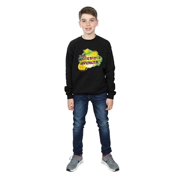 Marvel Boys Hulk Incredible Avenger Sweatshirt 7-8 år Svart Black 7-8 Years