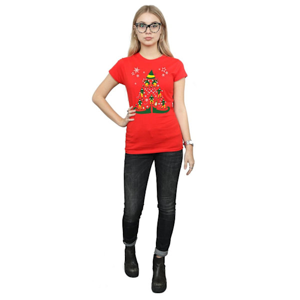 Elf Dam/Damer Julgran Bomull T-shirt L Röd Red L