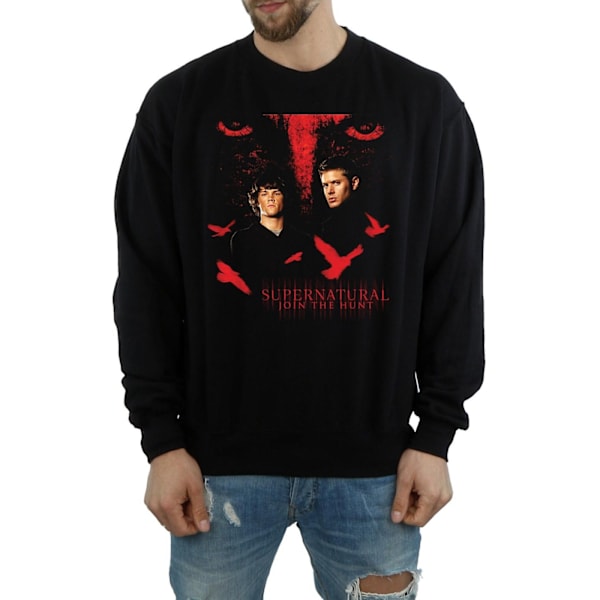 Supernatural Mens Crow Eyes Sweatshirt L Svart Black L