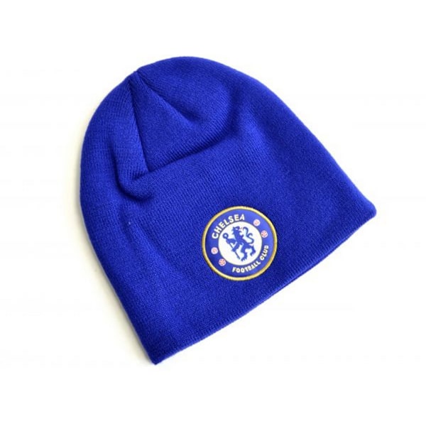 Chelsea FC Stickad Crest Beanie One Size Royal Blue Royal Blue One Size