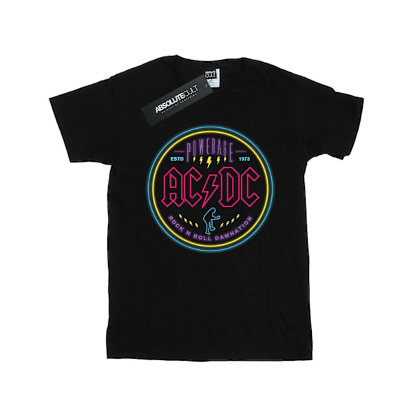 AC/DC Boys Circle Neon T-Shirt 7-8 år Svart Black 7-8 Years