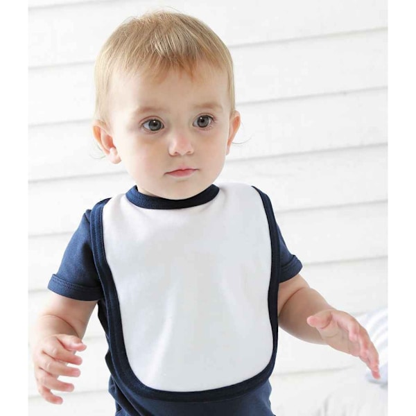 Babybugz Baby Organic Single Layer Haklapp En Storlek Vit/Marinblå White/Navy One Size