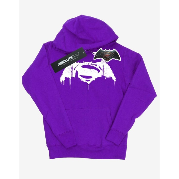 DC Comics Dam/Kvinnor Batman v Superman Beaten Logo Hoodie XL Purple XL