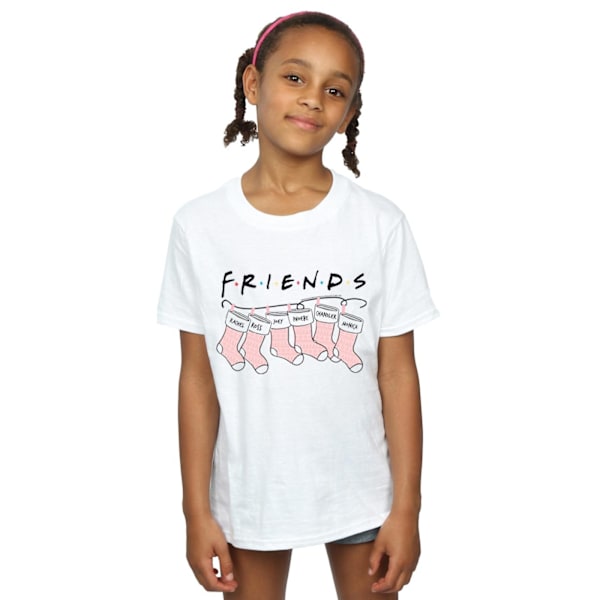 Friends Girls Christmas Stocking Logo Bomull T-shirt 5-6 år White 5-6 Years