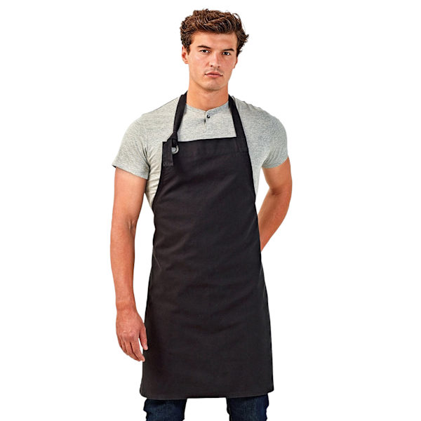 Premier Unisex Calibre Heavy Cotton Canvas Haklappsförkläde (2-pack) Black One Size