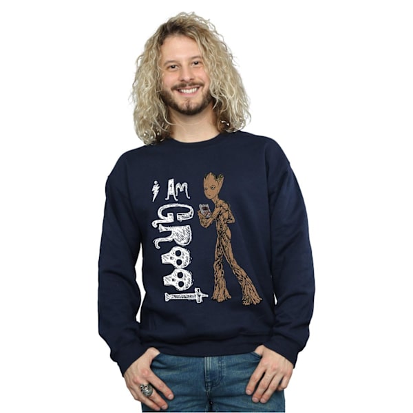 Marvel Mens Avengers Infinity War I Am Teenage Groot Sweatshirt Navy Blue M