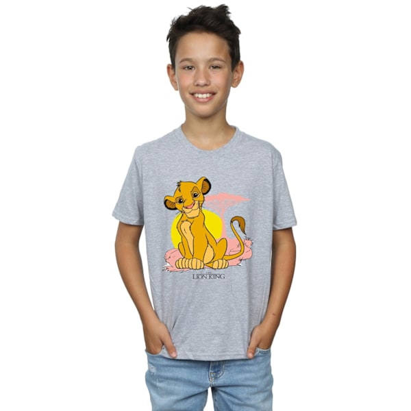 Disney Boys The Lion King Simba Pastel T-Shirt 5-6 år Sport Sports Grey 5-6 Years