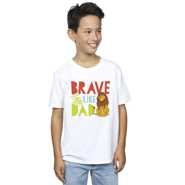 Disney Boys Lejonkungen Brave Like Dad T-shirt 12-13 år Wh White 12-13 Years