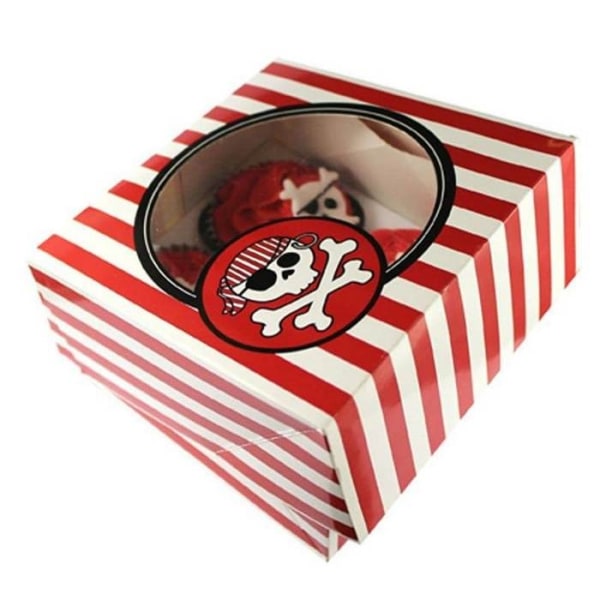 Creative Party Pirate Cake Box One Size Röd/Vit Red/White One Size