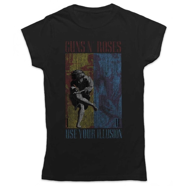 Guns N Roses Dam/Dam Använd din Illusion T-shirt S Svart Black S