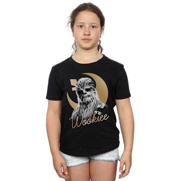 Star Wars Girls The Last Jedi Gold Chewbacca Bomull T-shirt 9-11 år Black 9-11 Years