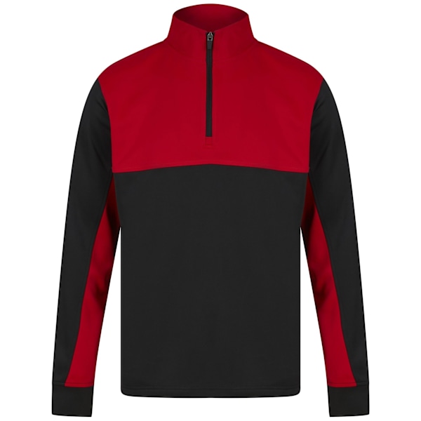 Finden & Hales Barn/Flickor Kvart Zip Spårtopp 3-4 År B Black/Red 3-4 Years
