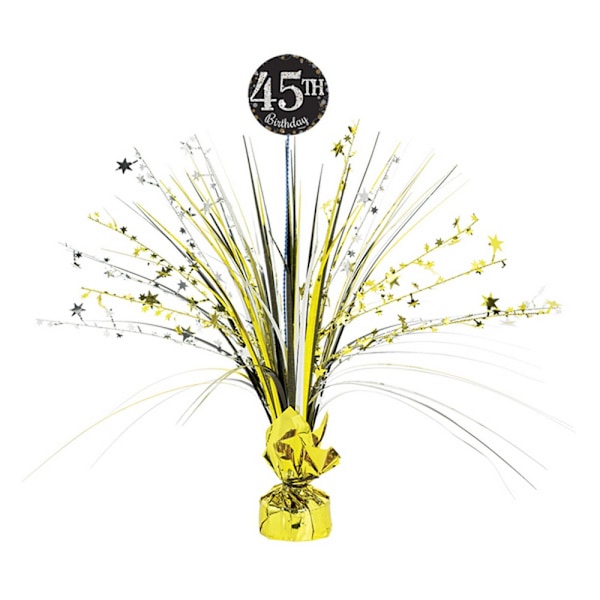Amscan Sparkling Celebration 45-årsdag Centerpiece Spray On Black/Gold One Size