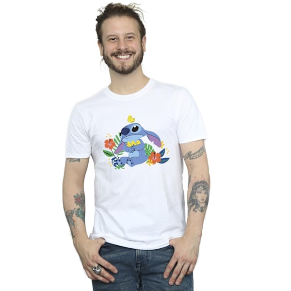 Disney Lilo & Stitch Birds T-shirt för män, vit, storlek M White M