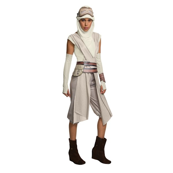 Star Wars: The Force Awakens Dammask för kvinnor/damer Rey med huva Beige/White One Size