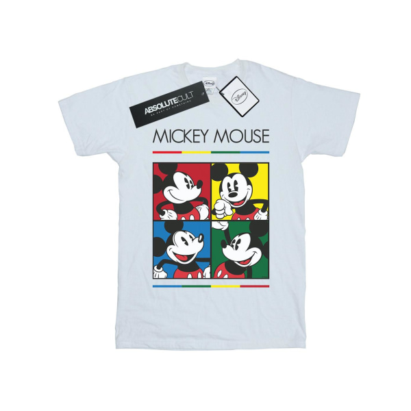 Disney Boys Mickey Mouse Square Colour T-Shirt 5-6 år Vit White 5-6 Years