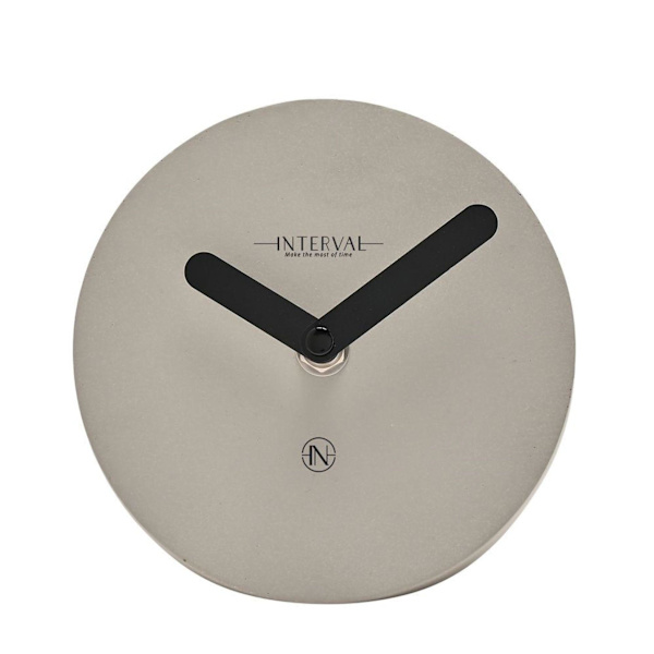 Interval Rund Mantel Klocka i Cement - 13cm One Size Grå Grey One Size