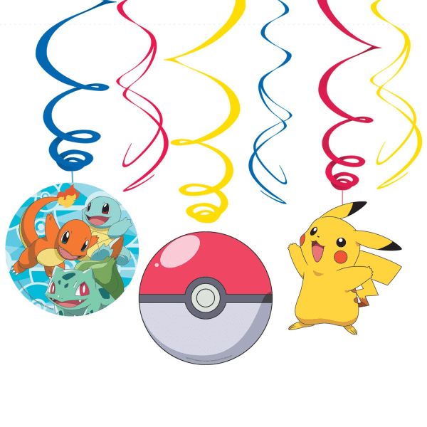 Pokémon Swirl Hängdekoration (pack med 6) En one size blå/röd/ Blue/Red/Yellow One Size