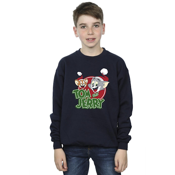 Tom Och Jerry Pojkar Julhatt Logotyp Sweatshirt 5-6 År Marinblå Navy Blue 5-6 Years