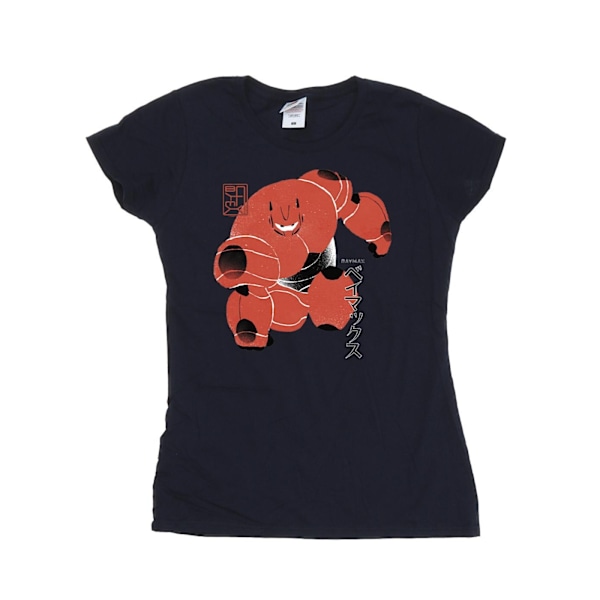 Disney Dam/Kvinnor Big Hero 6 Baymax Suite Pose Bomull T-Shir Navy Blue M