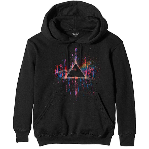 Pink Floyd Unisex Vuxen Dark Side Of The Moon Splattered Hoodie Black/Pink L