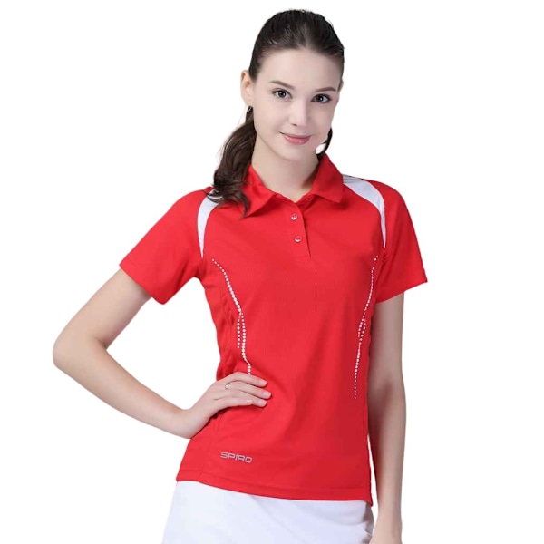 Spiro Dam/Dam Team Spirit Polotröja 10 UK Röd/Vit Red/White 10 UK