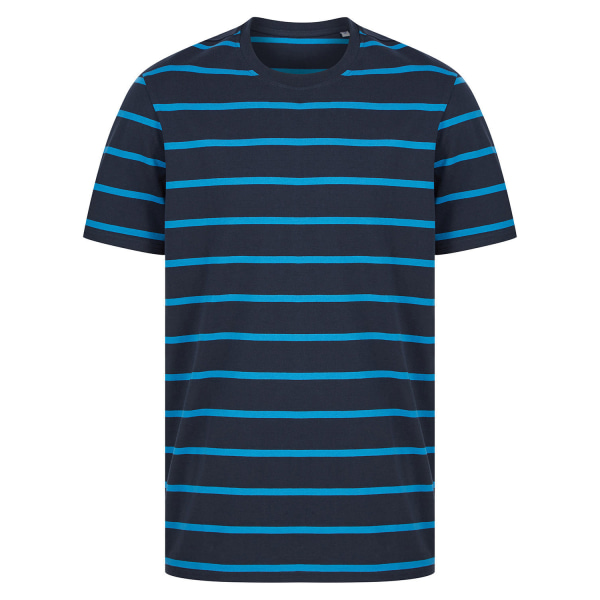 Front Row Randig T-shirt för män M Svart/Khaki Black/Khaki M