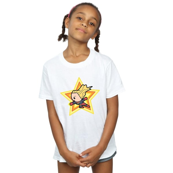 Captain Marvel Girls Kawaii T-shirt 9-11 år Vit White 9-11 Years