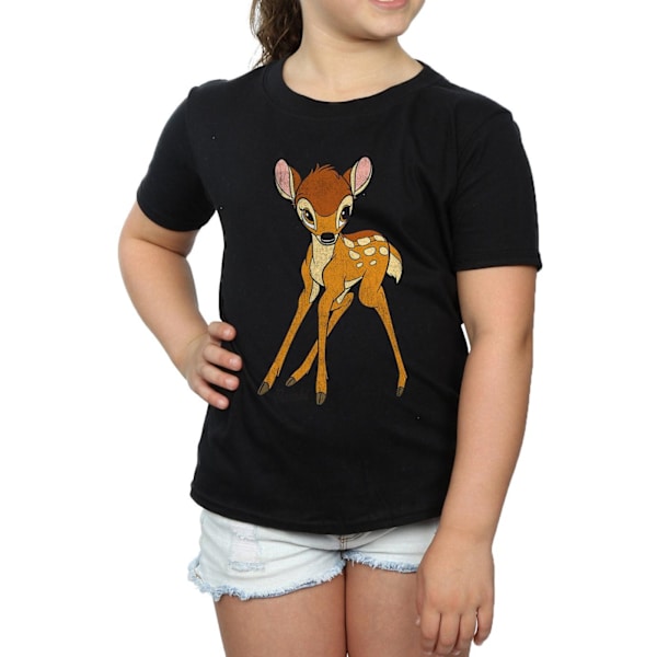 Bambi Girls Classic Bomull T-shirt 7-8 År Svart Black 7-8 Years