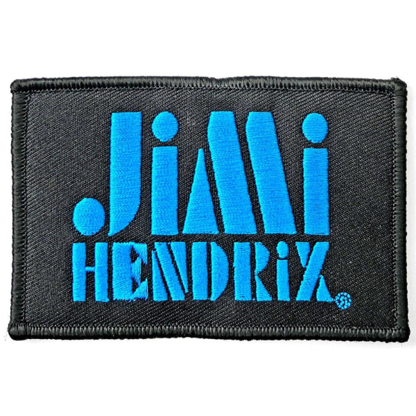 Jimi Hendrix Logo Stencil Iron On Patch One Size Svart/Blå Black/Blue One Size
